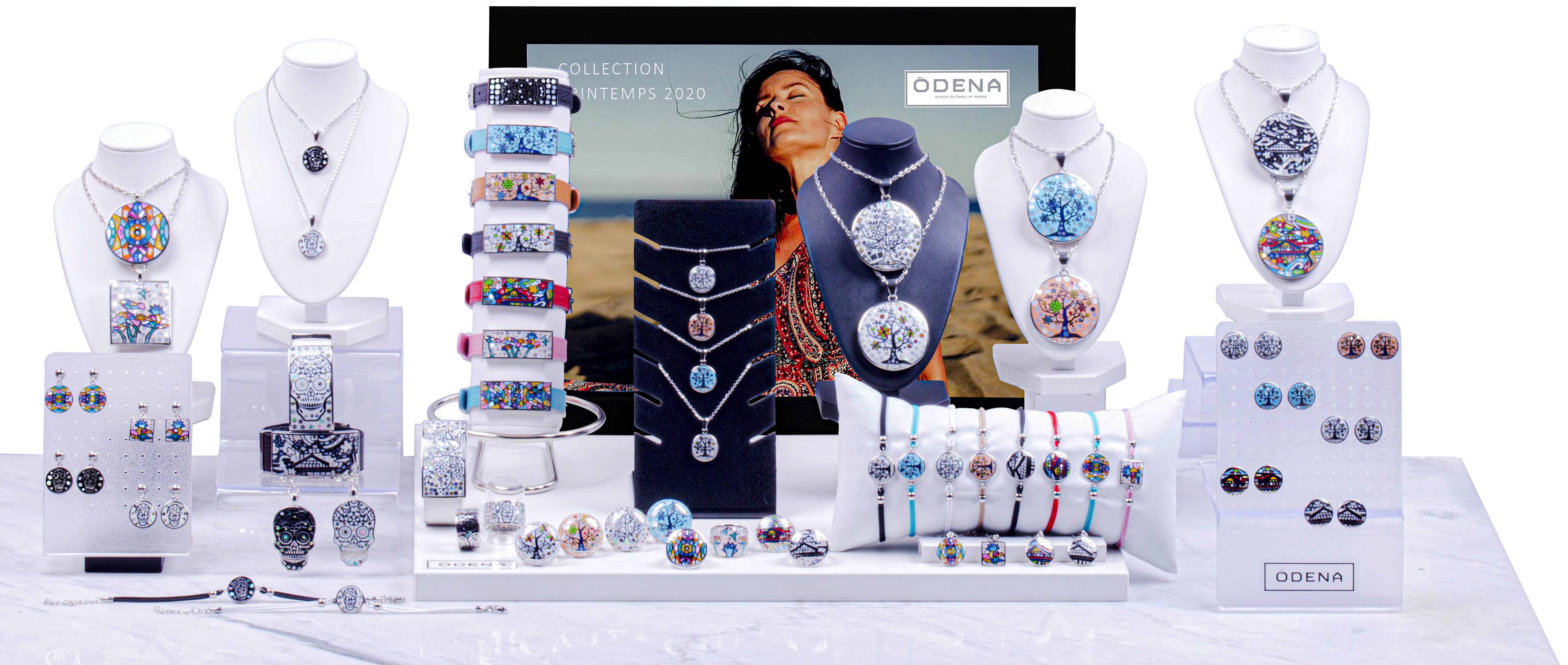Collection ODENA 2020 - Bijoux en acier, émail et nacre