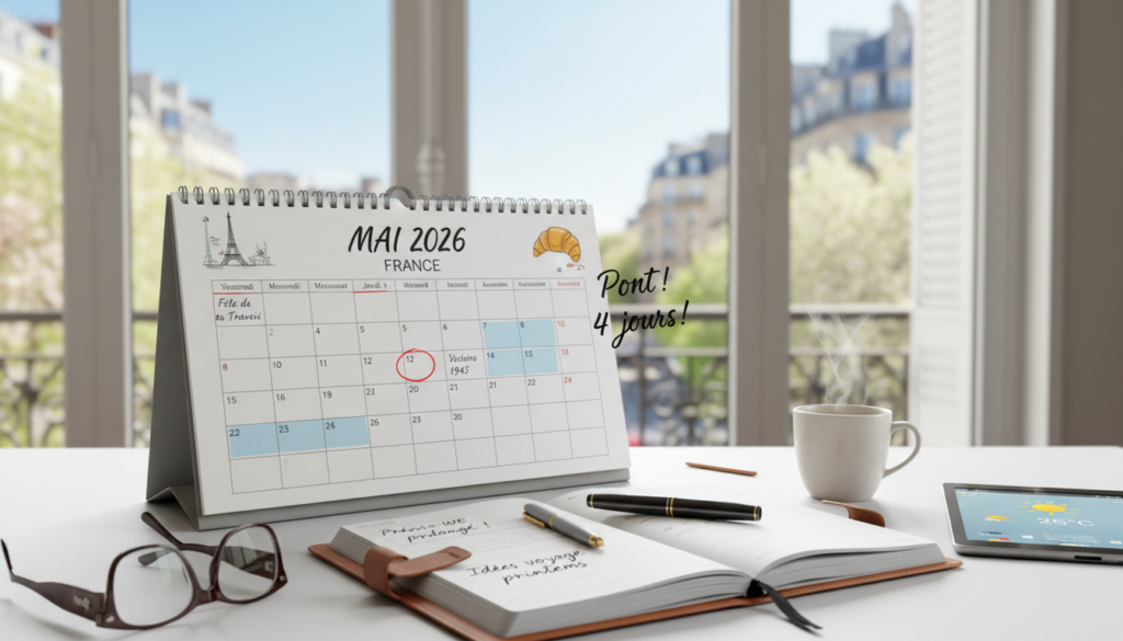 découvrez le calendrier des jours fériés de mai 2026 et anticipez tous les ponts pour optimiser vos congés et profiter pleinement de vos vacances.