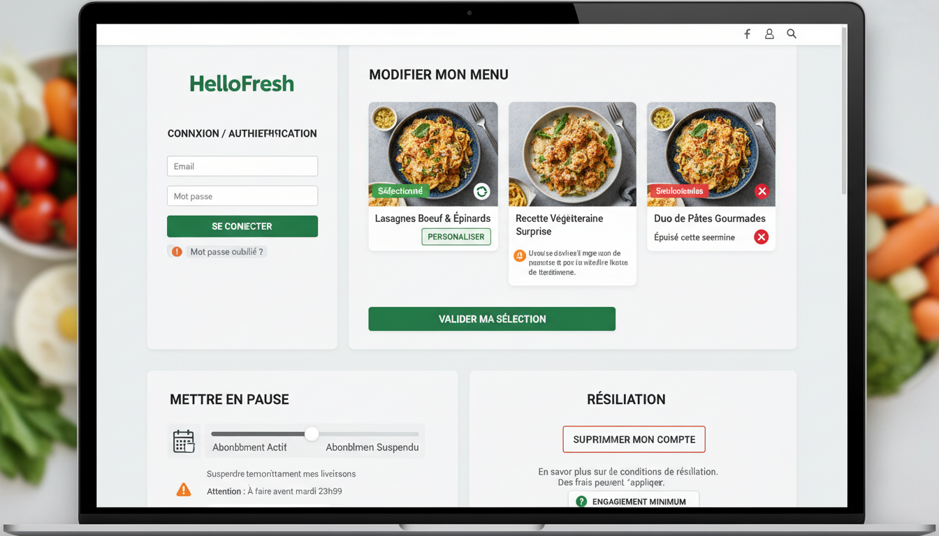 découvrez comment gérer facilement votre compte hellofresh : guide complet pour la connexion, la modification de votre menu, la mise en pause de vos livraisons et la résiliation de votre abonnement.