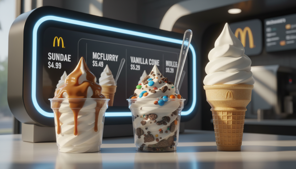 découvrez les prix actualisés des glaces mcdo en 2026, incluant le sundae, le mcflurry et le cône vanille pour préparer votre prochaine gourmandise.